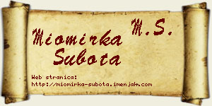 Miomirka Subota vizit kartica